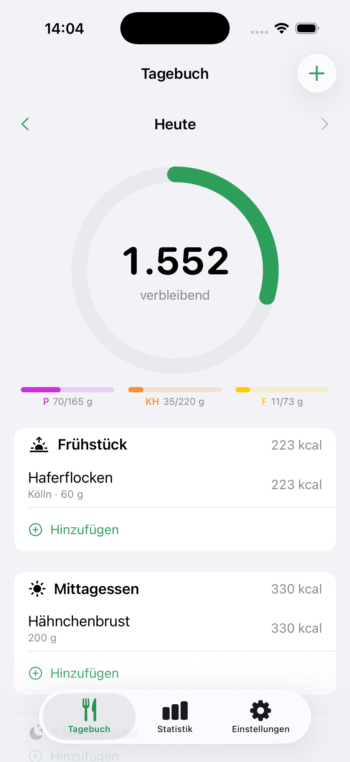 Satt Tagebuch mit Kalorien-Ring